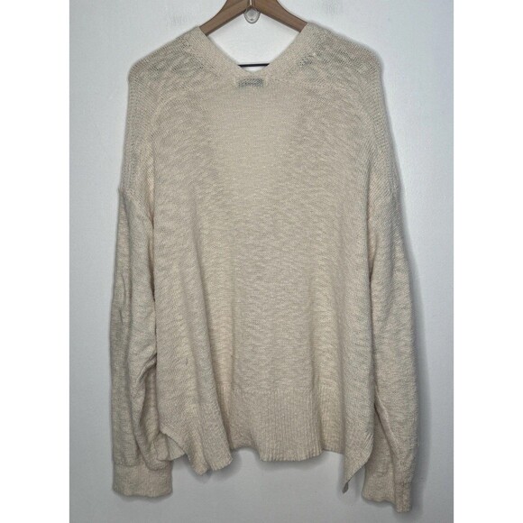 Arizona Jeans Co Cardigan Sweater XXL Beige Open Knit Teacher Minimalist Academy - Picture 4 of 5